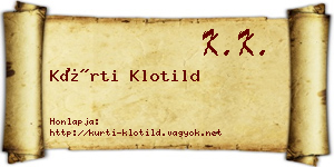 Kürti Klotild névjegykártya